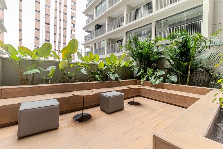 Studio no Citzy Paulista com Piscina no Rooftop