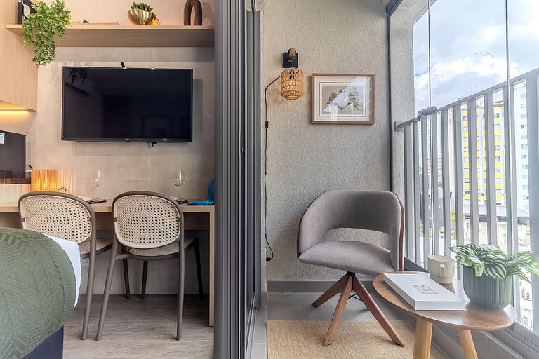 Studio no Citzy Paulista com Piscina no Rooftop