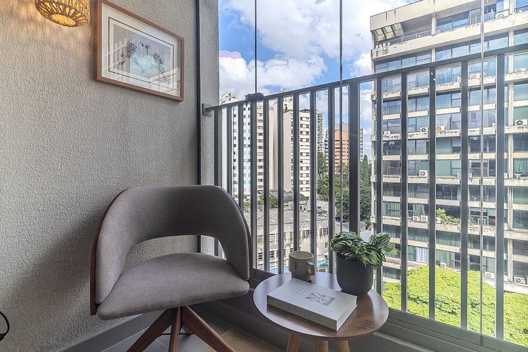 Studio no Citzy Paulista com Piscina no Rooftop