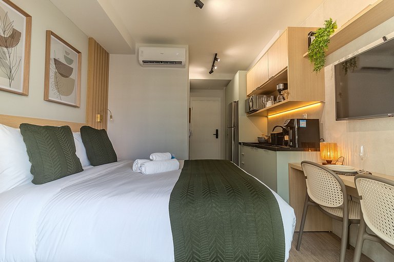 Studio no Citzy Paulista com Piscina no Rooftop